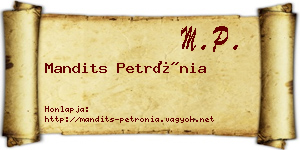 Mandits Petrónia névjegykártya
